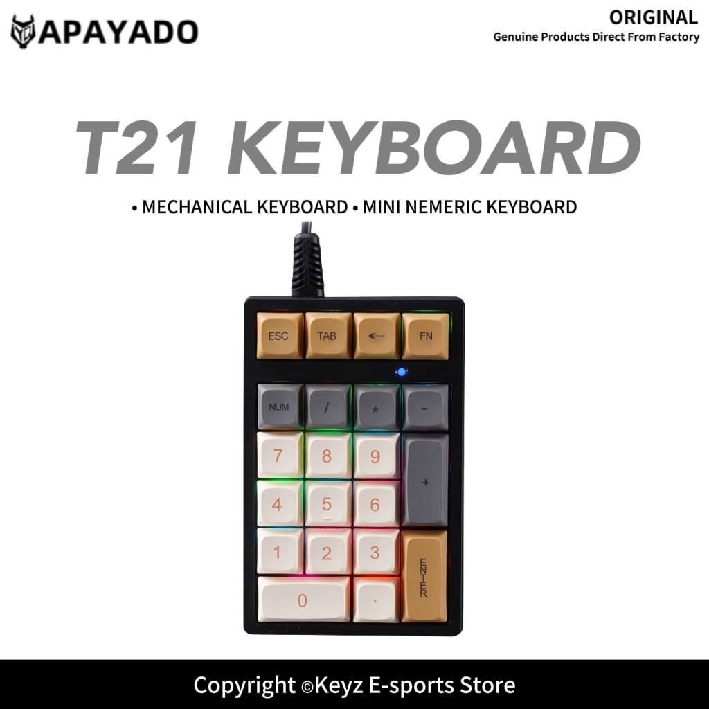 Gaming Keyboard Blue Switches - T21 Mini Number Keypad RGB Backlight