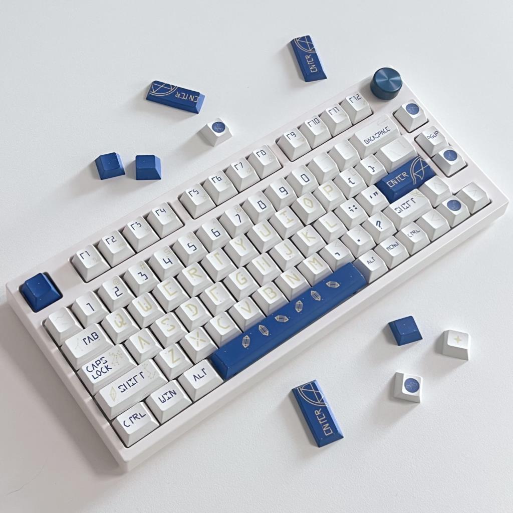 Gaming Keyboard Blue Switches - 132 Keys Constellation Cherry Profile PBT