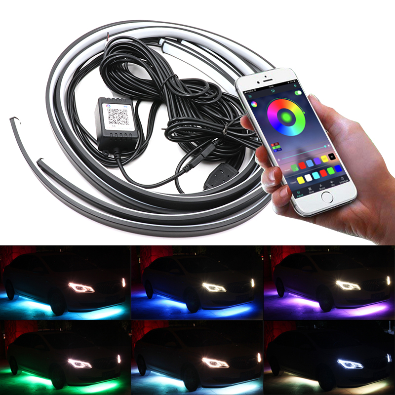 Rgb Underglow Strip - Niscarda 4PCS 12V IP65 App Control