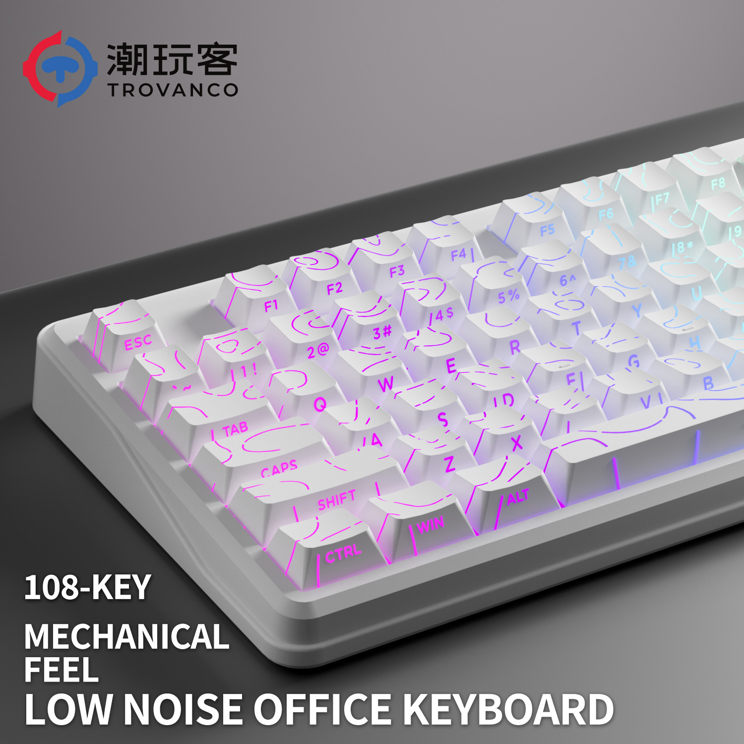 Gaming Keyboard No Noise - V108 Pro Wired & Wireless Keyboard