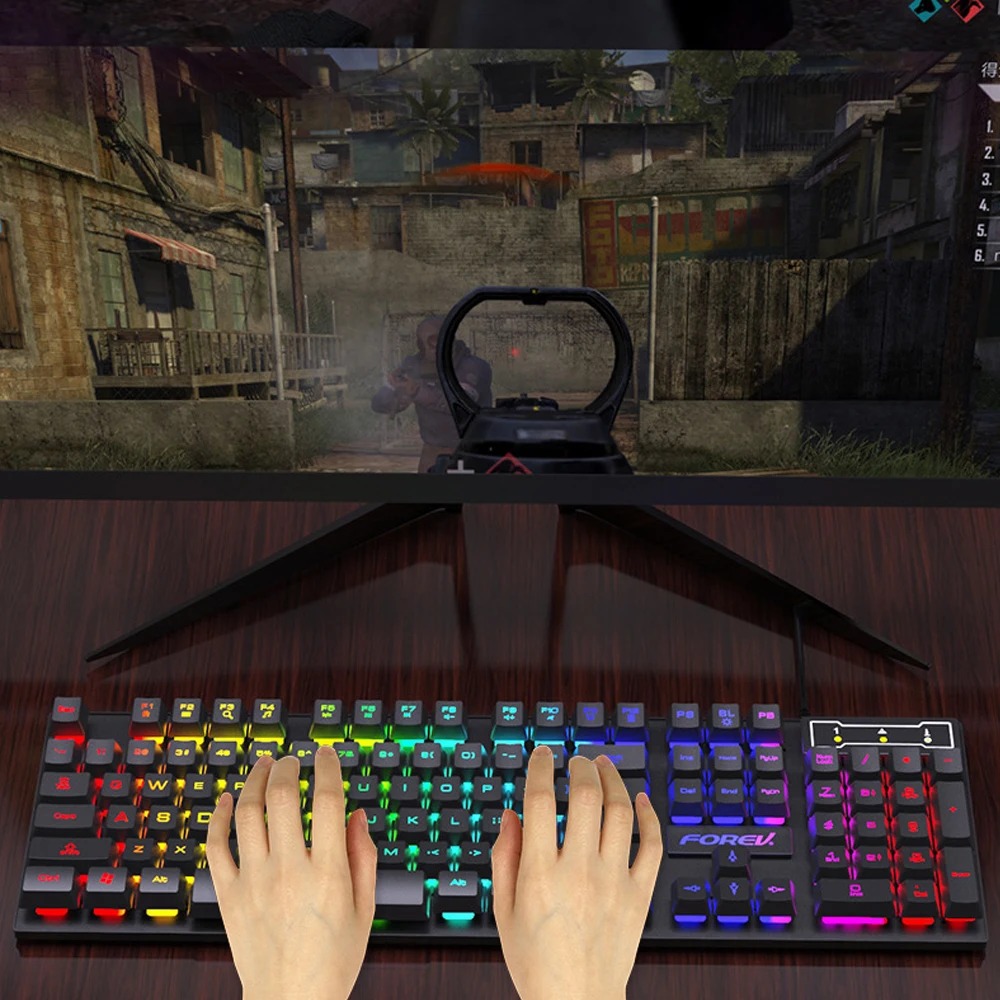 104 Keys Wired Keyboard RGB Co - Gaming Keyboard Budget ulasan dan harga