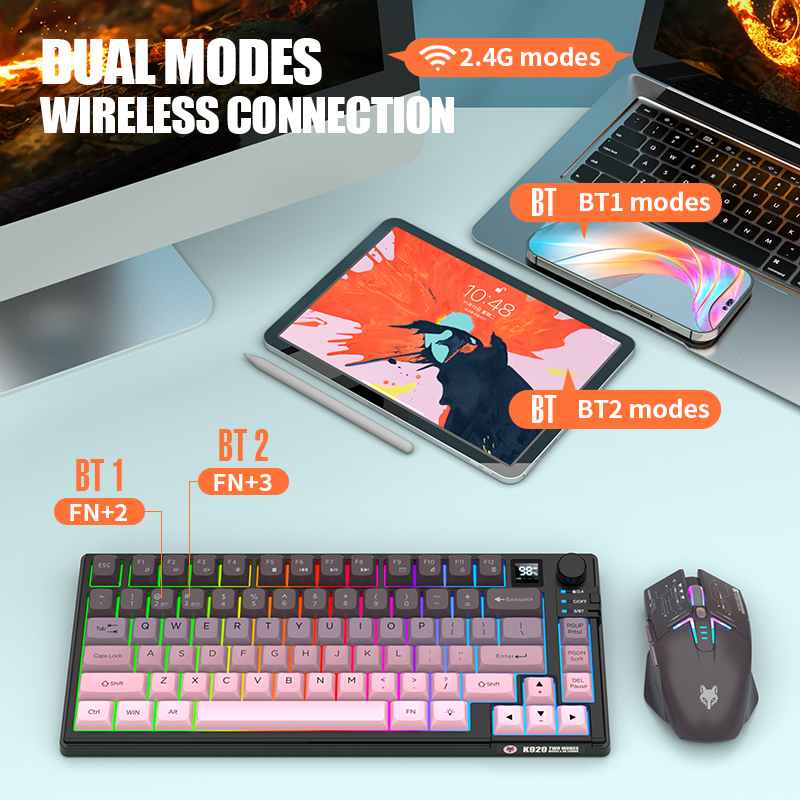 Dual-Mode 2.4G Bluetooth Wirel - Gaming Keyboard And Mouse Combo ulasan dan harga