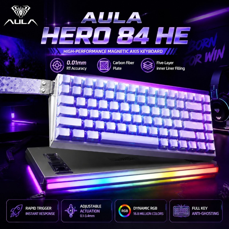 AULA HERO84 Magnetic Gaming Me - Gaming Keyboard Ergo ulasan dan harga