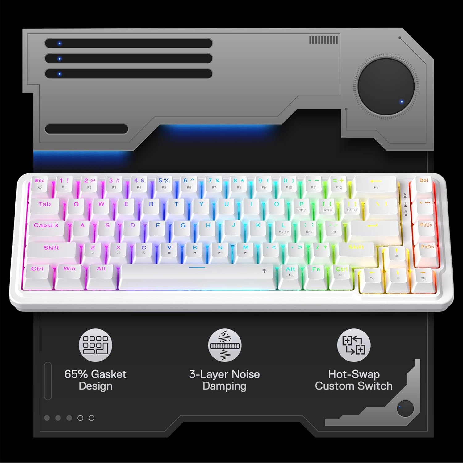 Redragon K709 65% Wired Gasket - Gaming Keyboard No Noise ulasan dan harga