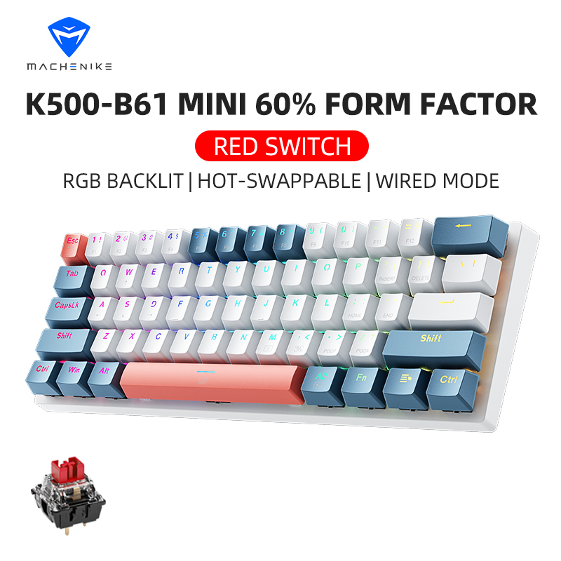 K500-B61 Machenike Mini Mechan - Gaming Keyboard Blue Switches ulasan dan harga