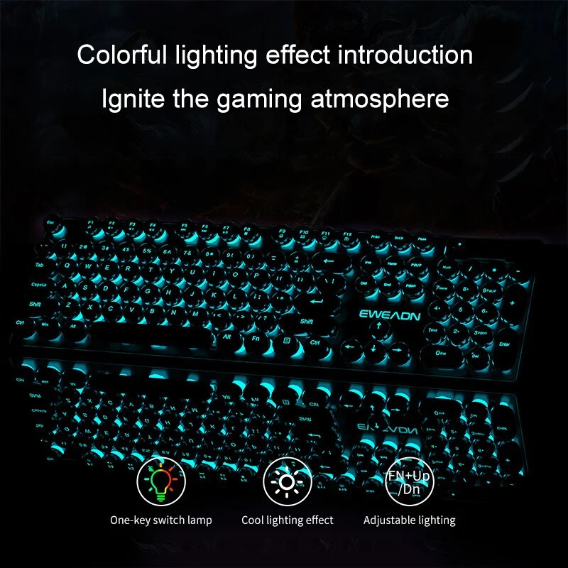 Retro Punk Mechanical Feel Key - Gaming Keyboard Mechanical Wireless ulasan dan harga