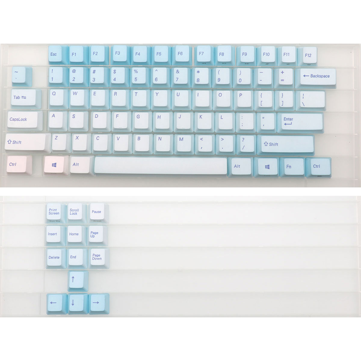 87 Keys Frost Blue Keycaps Che - Gaming Keyboard Blue Switches ulasan dan harga