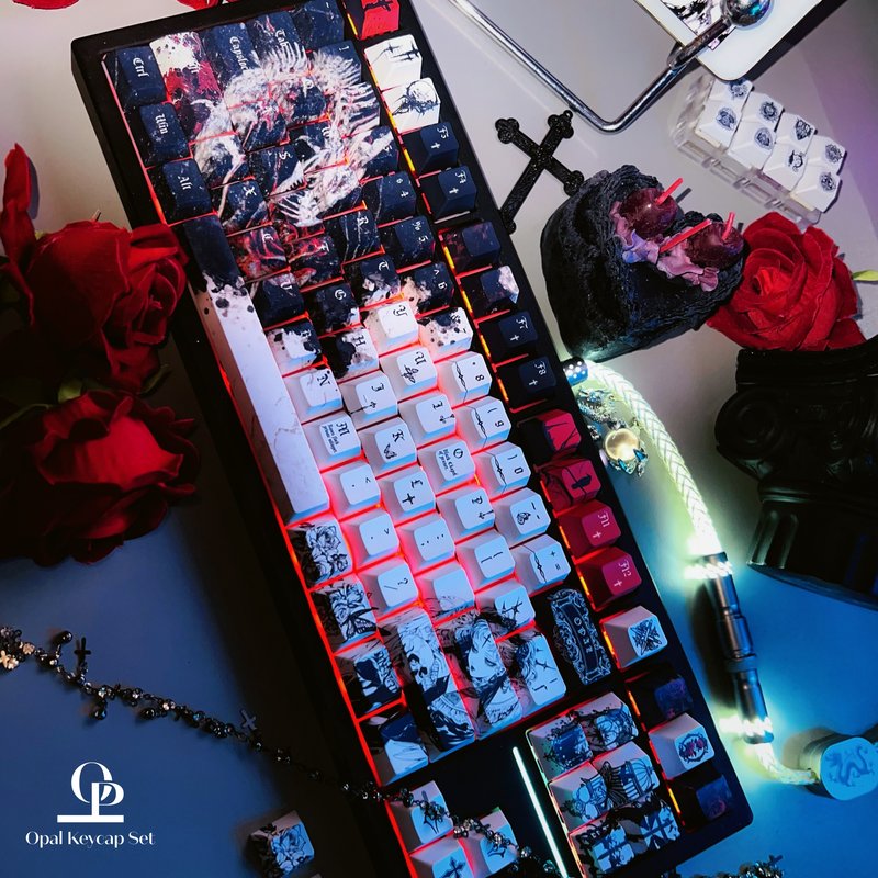 Black White Theme Keycap PBT F - Keyboard Gaming Black ulasan dan harga