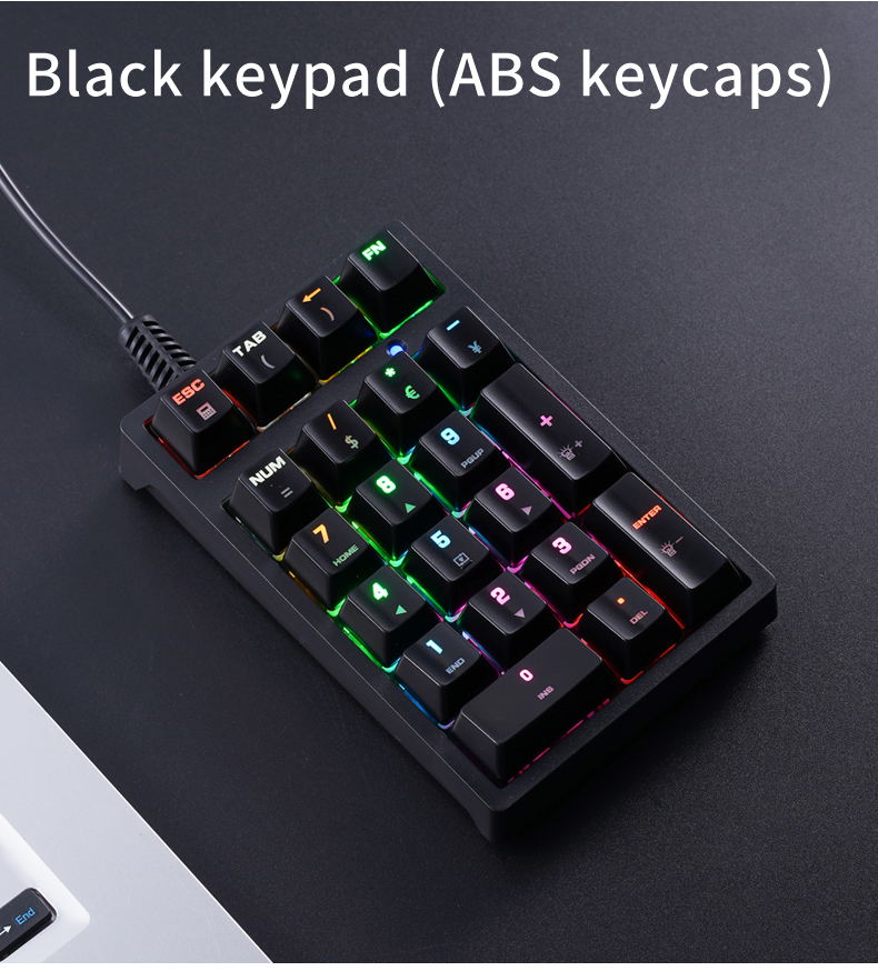 T21 Mini Number Keypad RGB Bac - Gaming Keyboard Blue Switches ulasan dan harga