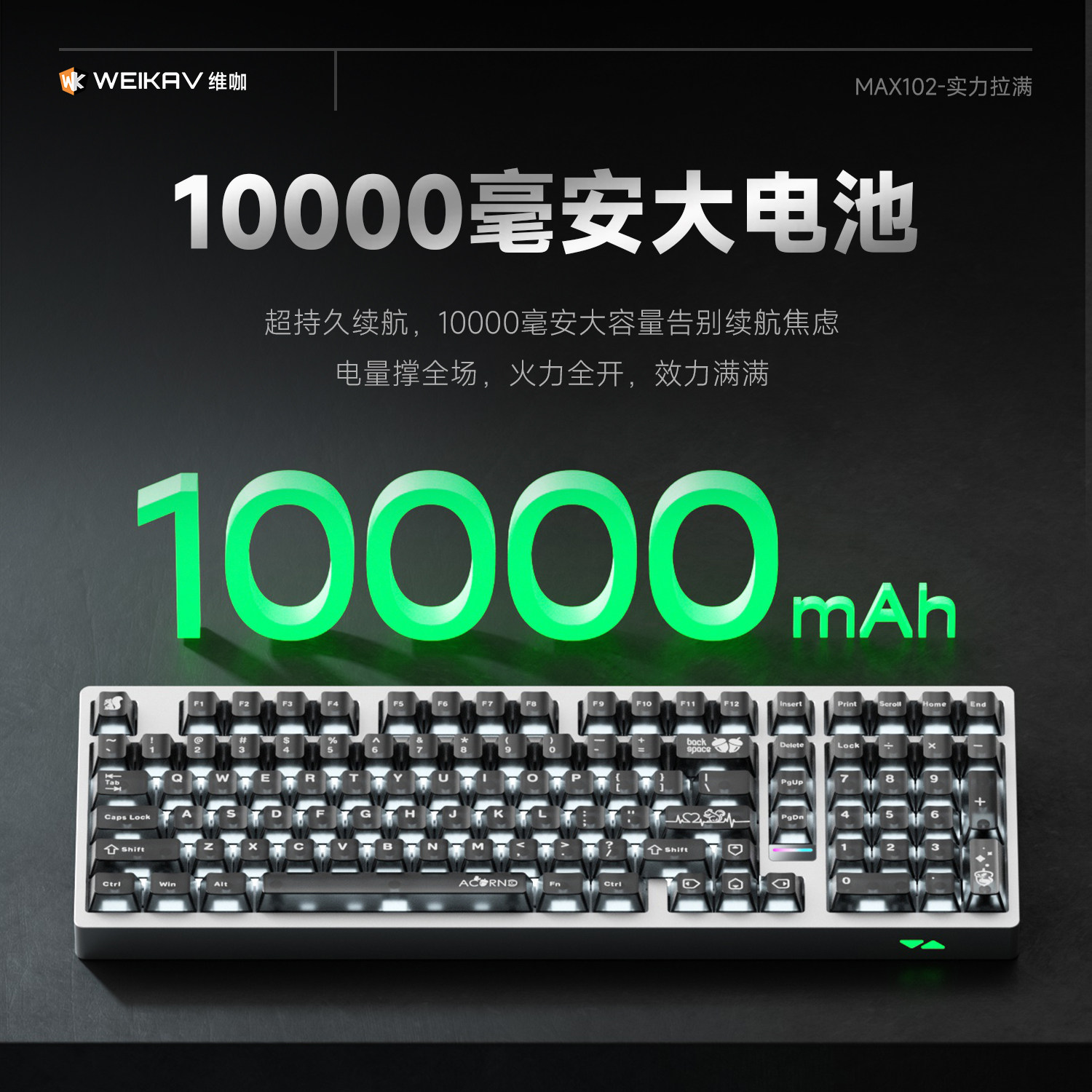 Weika Max102 Aluminum Case Wir - Gaming Keyboard Mechanical Wireless ulasan dan harga
