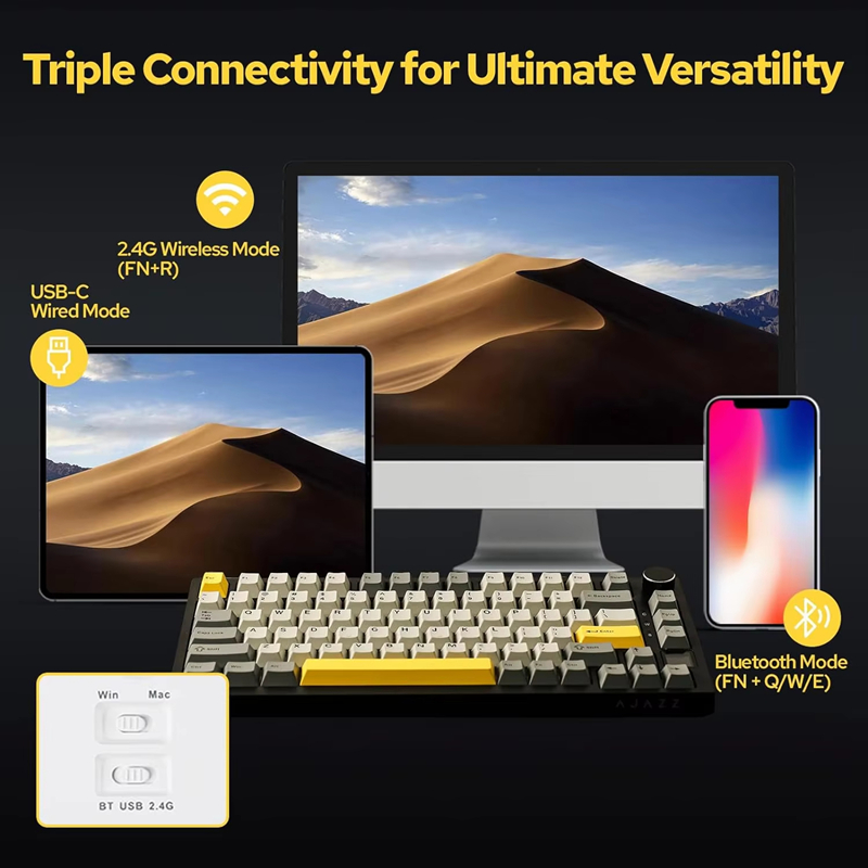 AK820/AK820Pro Gaming Mechanic - Gaming Keyboard Mechanical Wireless ulasan dan harga