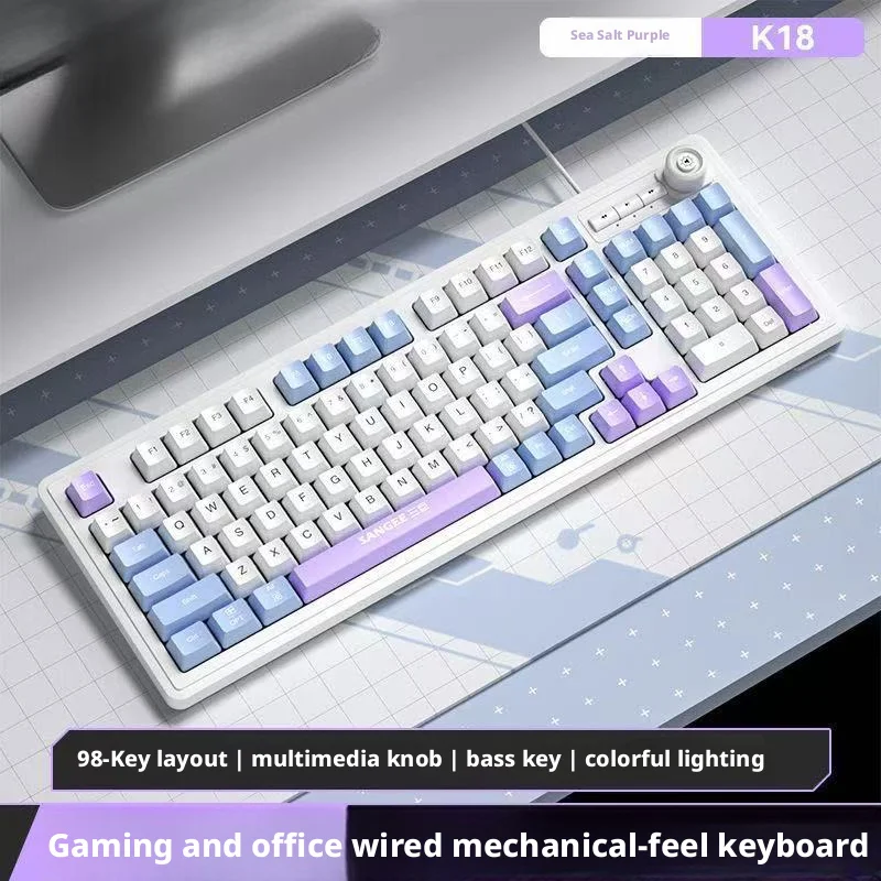 98Keys Wired Keyboard RGB Glow - Gaming Keyboard No Noise ulasan dan harga