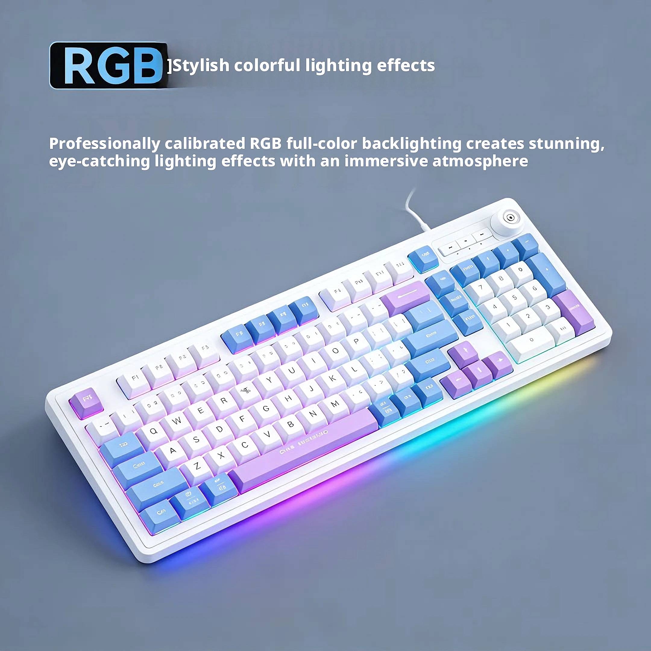 98Keys Wired Keyboard RGB Glow - Gaming Keyboard No Noise ulasan dan harga