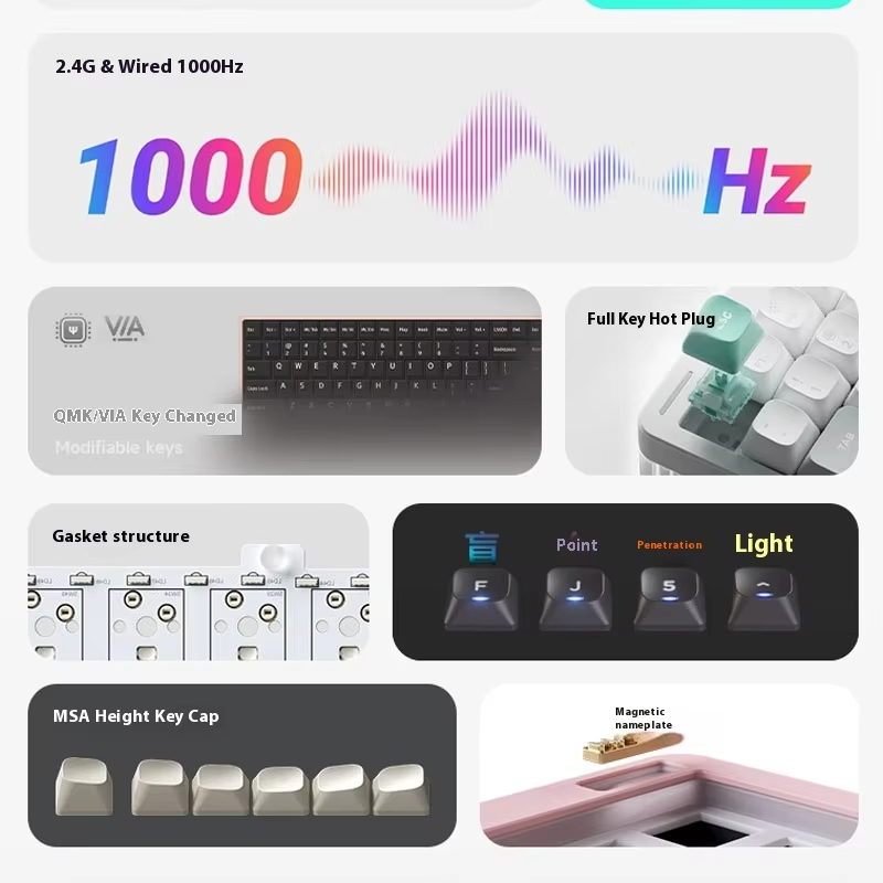 Wireless Mechanical Keyboard 3 - Gaming Keyboard No Noise ulasan dan harga