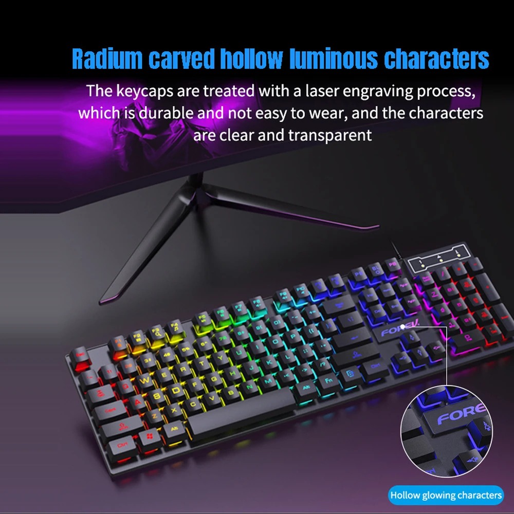 104 Keys Mechanical Feel Keybo - Gaming Keyboard Budget ulasan dan harga