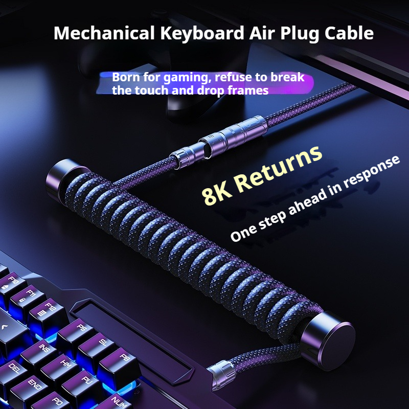 Eary 1.2m Coiled Keyboard Cabl - Gaming Keyboard Ergo ulasan dan harga