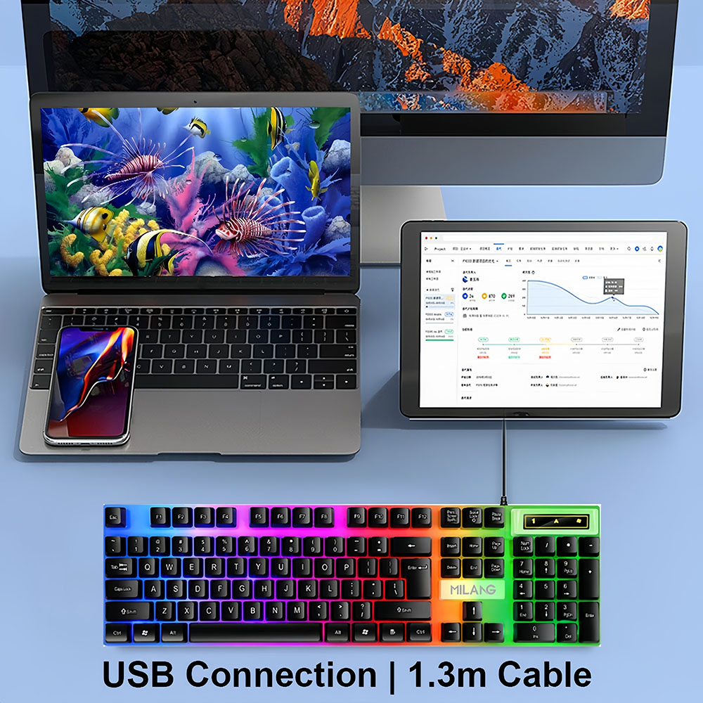 KEBIDUMEI USB Wired Keyboard R - Gaming Keyboard Budget ulasan dan harga