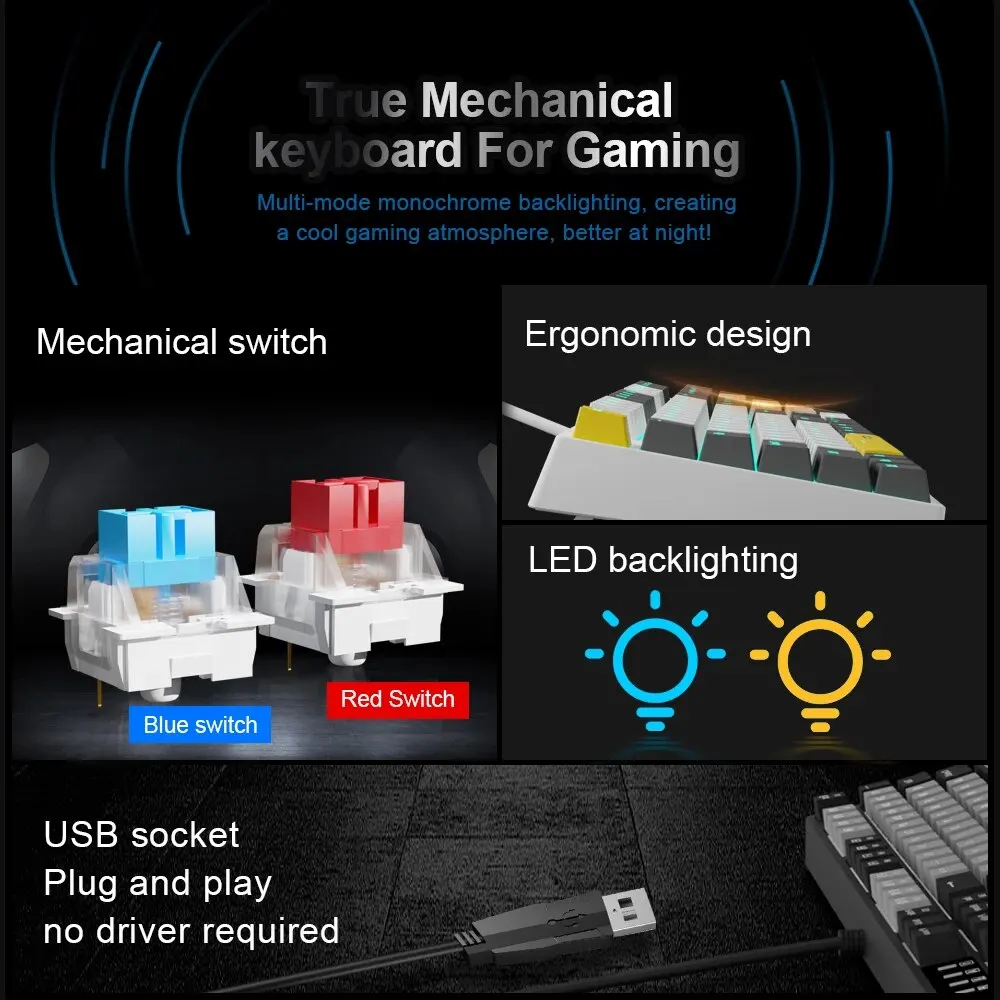 E-YOOSO Z14 USB Mechanical Gam - Gaming Keyboard E Yooso ulasan dan harga