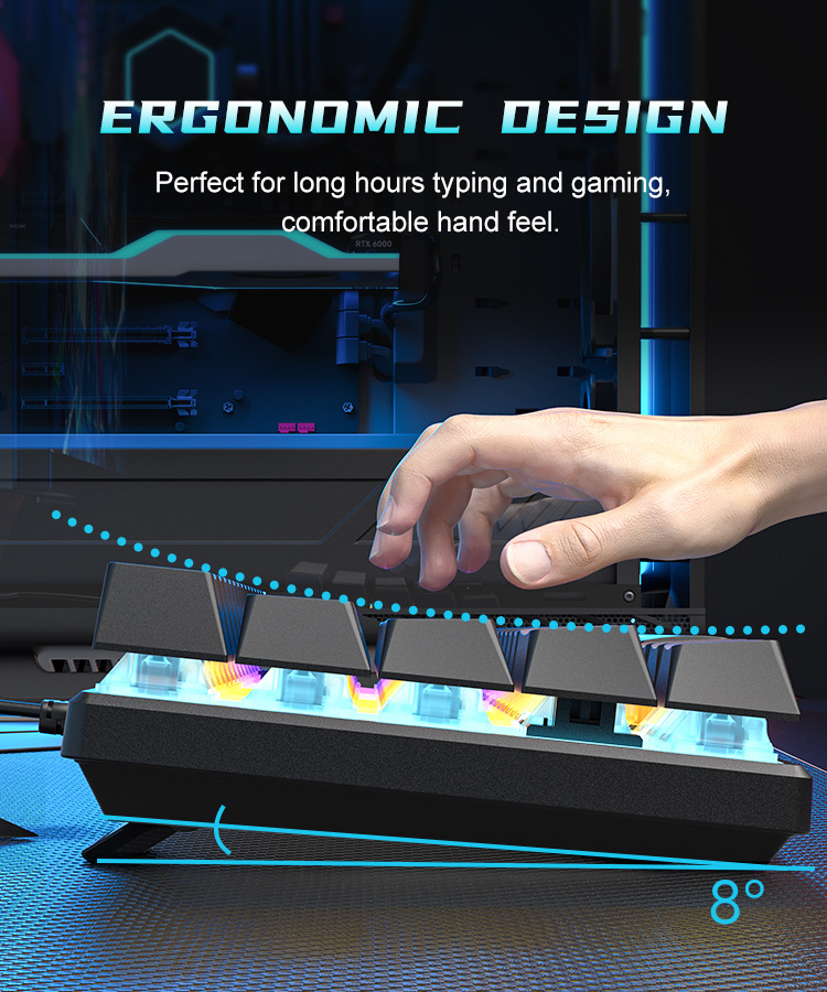 Teclado Mecánico 60% Gaming Ke - Gaming Keyboard Budget ulasan dan harga