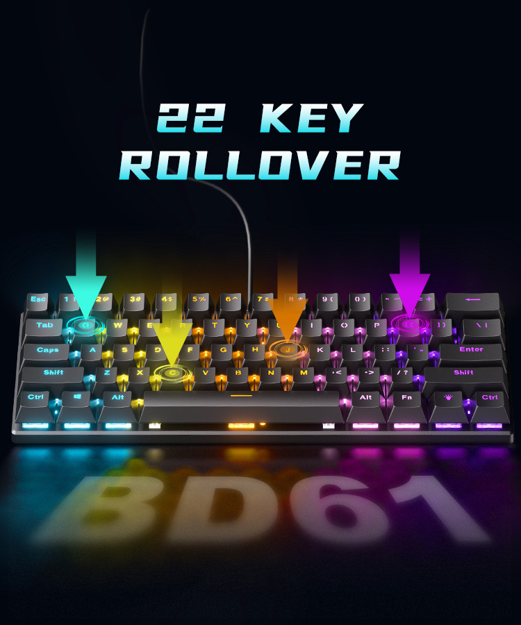 Teclado Mecánico 60% Gaming Ke - Gaming Keyboard Budget ulasan dan harga