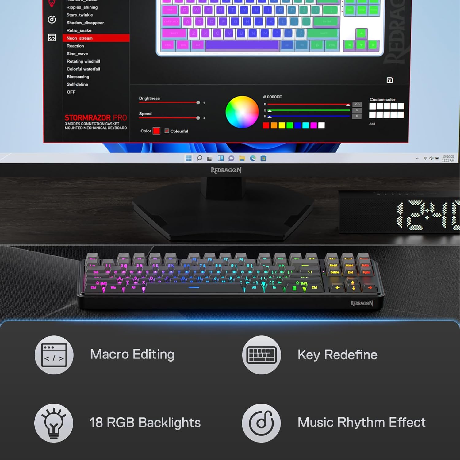 Redragon K707 PRO GB 80% Gaske - Gaming Keyboard No Noise ulasan dan harga