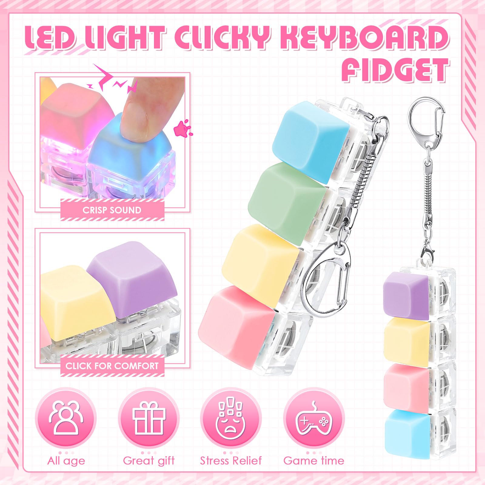 LED Light Up Fidget Keychain,  - Mechanical Switch Tester ulasan dan harga