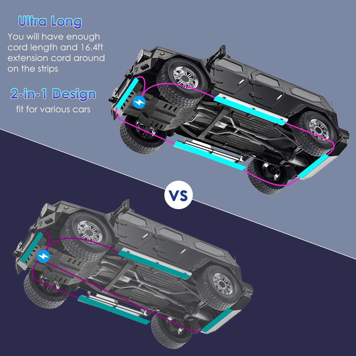 Wireless LED Car Flexible Unde - Rgb Underglow Strip ulasan dan harga