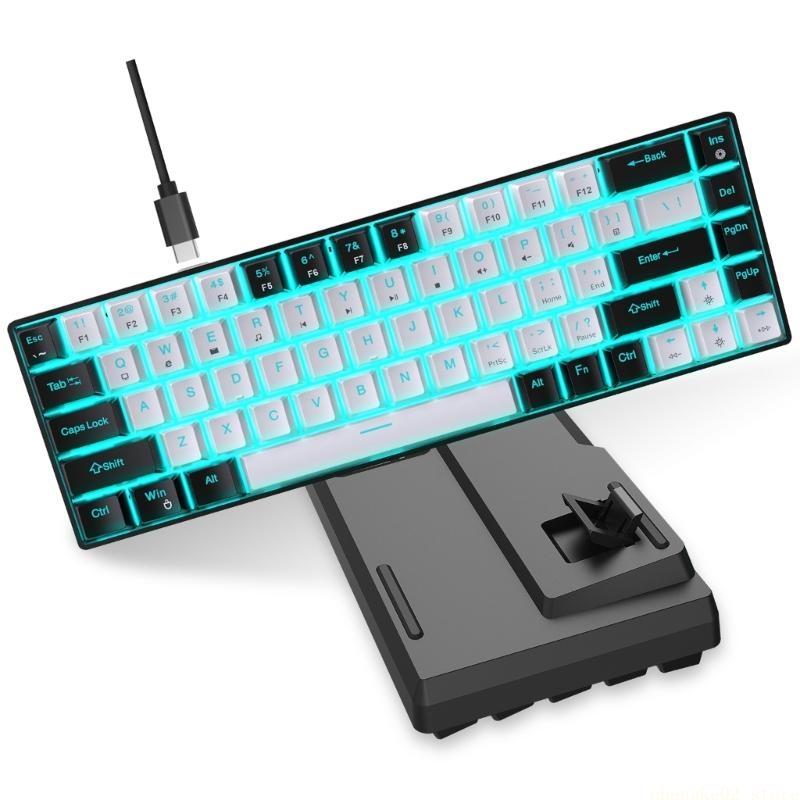 Portable 68Keys Mechanical Gam - Gaming Keyboard Blue Switches ulasan dan harga