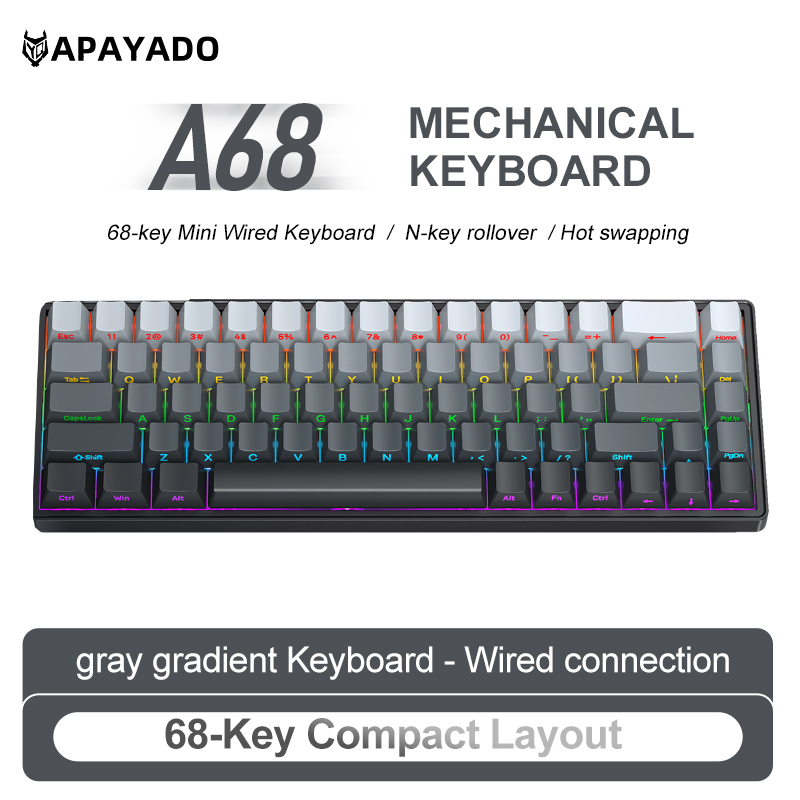 APAYADO A68 Wired Mechanical K - Gaming Keyboard Budget ulasan dan harga